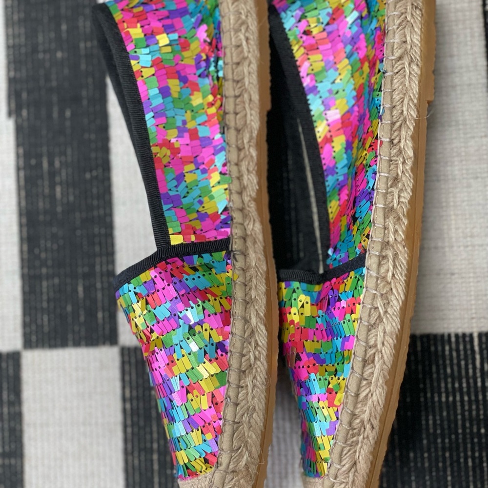🎉 Brand New Alpargatus Piñata Sequined Rainbow Espadrilles 🎉 - Picture 3 of 12